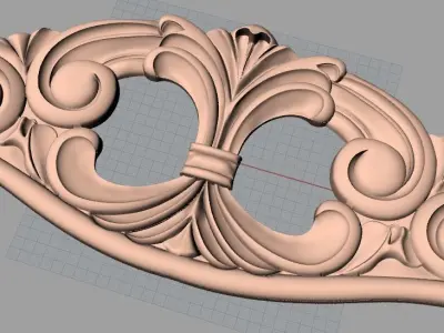 Door flower relief model STL format for CNC carving E469 3D model