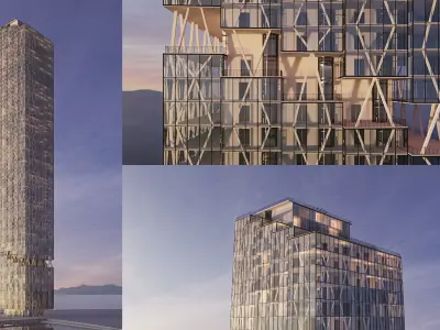 Futuristic building 44 3D model