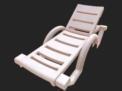 Swimming pool lounger Low-poly 3D model
