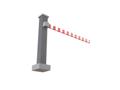 Voxel Barrier v1 001 Low-poly 3D model