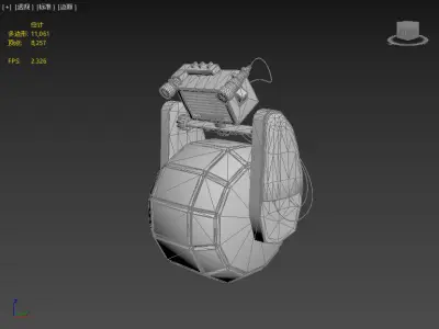 Unicycle robot Free low-poly 3D model