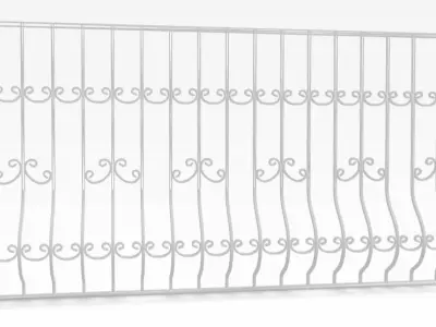 Iron window grate 3D model 3D model