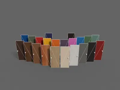 PBR Wood Door A1 Low-poly 3D model
