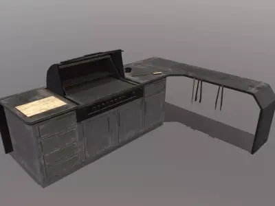 Scifi Barbecue Grill Low-poly 3D model