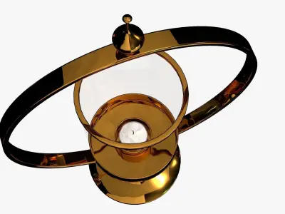 gold candlesticks 3D model