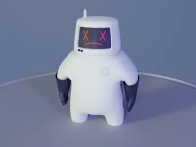 Friendly robot for games Low-poly 3D model