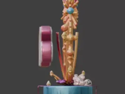 Stylized 2026 New Year Celebration 3D Sculpture Low-poly 3D model