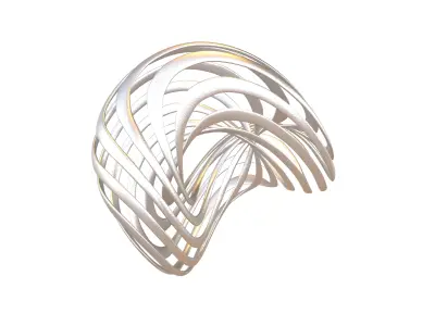 Abstract Ring Sphere v1 002 Low-poly 3D model
