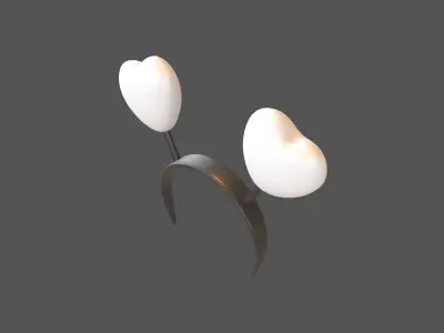 Heart Headband v1 003 Low-poly 3D model
