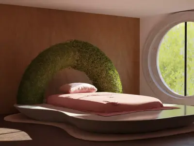 Bed-Room concept art in 3D in BLENDER 3D 3D model