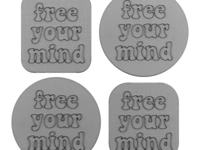 Free Your Mind Neon Sign 3D model