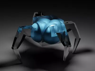 Cube Robot Low-poly 3D model