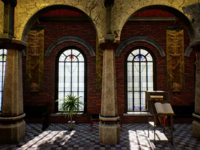 Fantasy Hall for Unreal Low-poly 3D model