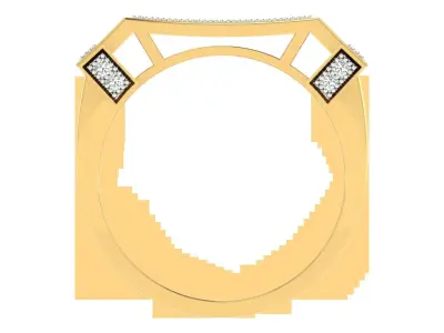 Light Weight Yellow Gold Diamond Ring  -ZA RN 4219 3D print model