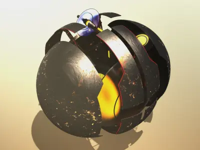 Sci-fi spheric drone 3D model