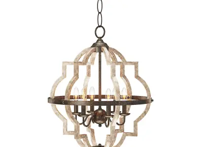 Gaphna 6 - Light Dimmable Lantern Geometric Chandelier 3D model