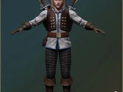 Adam Adventurer Light Version Low-poly 3D model