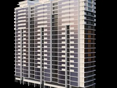 Set of Low Poly Buildings Free low-poly 3D model