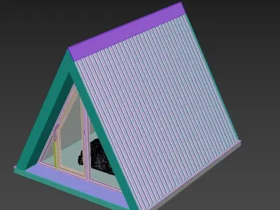 Small A Frame House Bed Bath Model 3D Max FBX OBJ 3DS 3D model