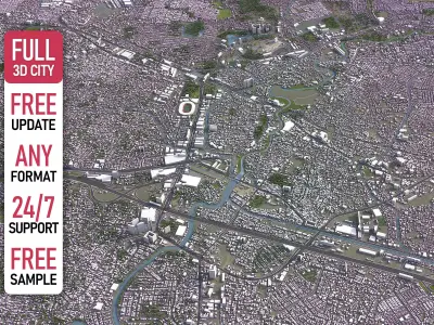 Bekasi - 3D City Model Low-poly 3D model