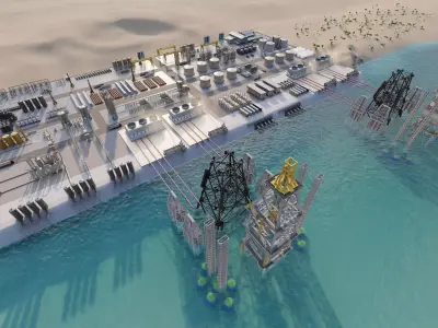 Industrial Factory-Petrochemical-Complex and Oil Gas Rig 3D model