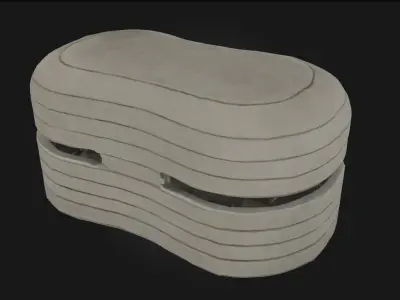 Futuristic Stone Structure Sci-Fi Architecture Model 3D model