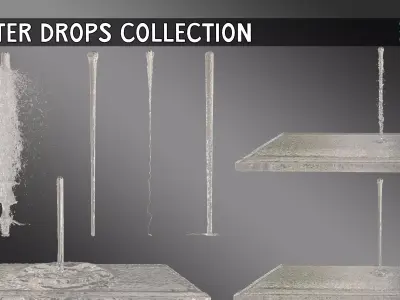 7 Water Drops Collection 3D model