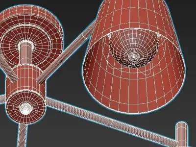 fresco five light chandelier gold 3D model