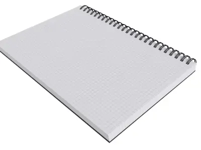 Spiral Bound Notebook A5 - Office Notepad with Lined Paper Low-poly 3D model