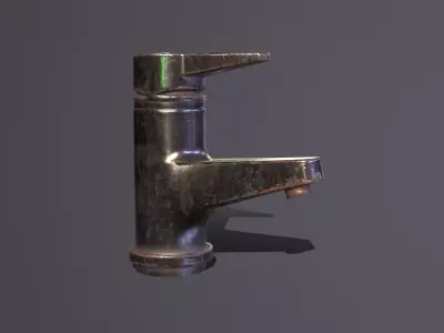Rusty Water Tap Low-poly 3D model
