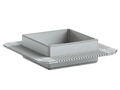 SQUARE PLANTER BENCH 297 3D model