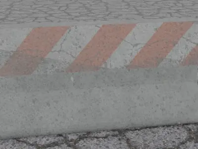 Concrete Road Barrier 2 Low-poly 3D model