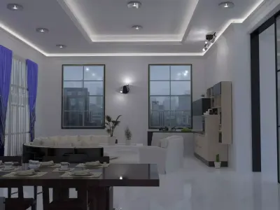 living room 3D model 87