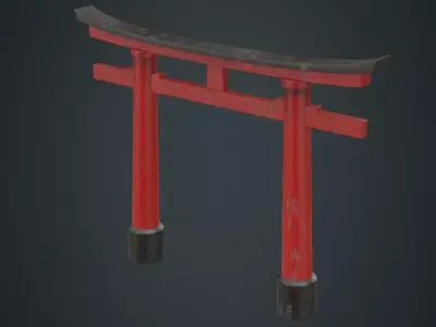 Torii Gate 1B Low-poly 3D model
