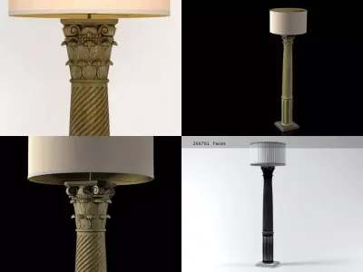 Corinthian column floor lamp 3D model