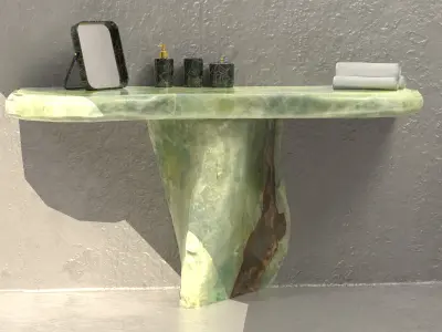 Green Marble Vanity Unit Free low-poly 3D model