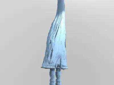 asteroid moon sword pillar 3D model