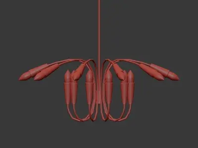 Aretha modern chandelier with six arms 3D model