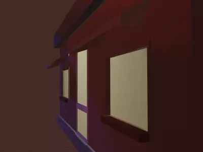 Simple Low Poly Shop Clear Windows Free low-poly 3D model