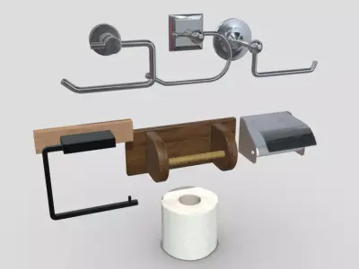Toilet Roll Holder Pack Low-poly 3D model