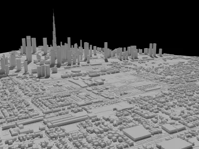 Dubai 3D Printing stl file 3D Model of Dubai 3D print model