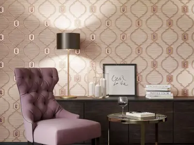 Gilded Gem Trellis Wallpaper  Texture