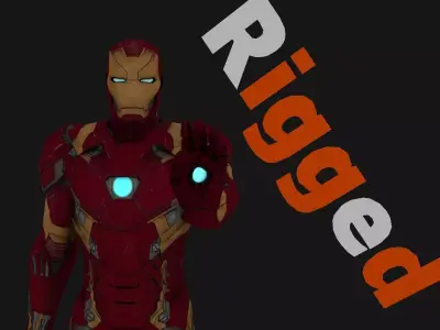 Iron Man Civil War Mark 46 Rigged Low-poly 3D model