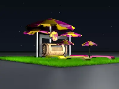 Street restaurant Free 3D model