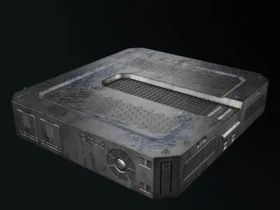 Sci-fi handbox Low-poly 3D model