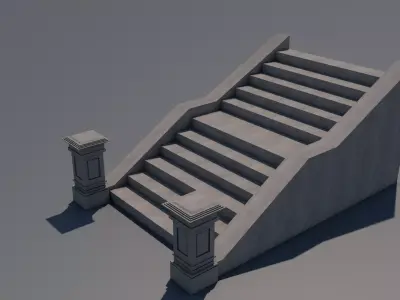 Stairs Low-poly 3D model shop