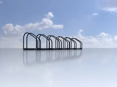 Bicycle stand for floor or wall mounting Low-poly 3D model