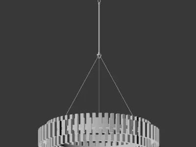Phoebe 48 Round LED Crystal Chandelier Antique Brass 3D model