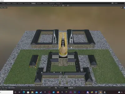 Kingdom church with four windows 3D model