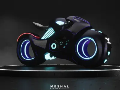 Futuristic science Fiction motorcycle   3D model